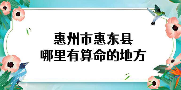 广东省惠州市惠东县哪里有算命很准的地方推荐
